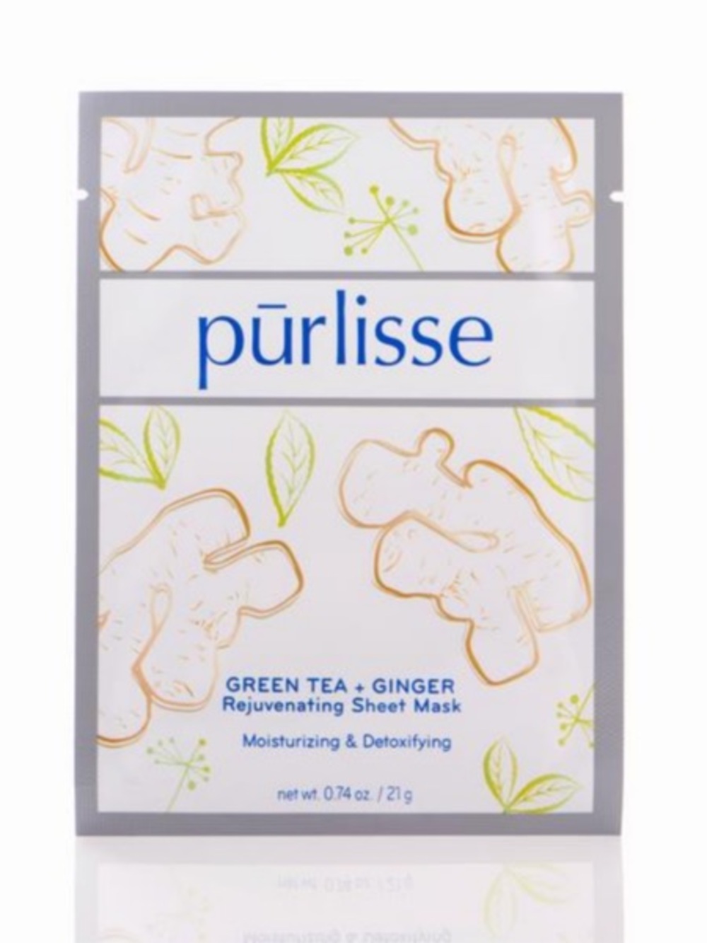 purlisse Green Tea + Ginger Rejuvenating Sheet Masks - 6 pack of masks